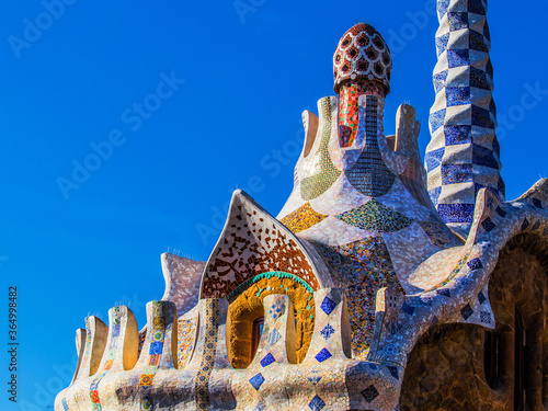Leinwand Poster Le parc Guell (Barcelone)
