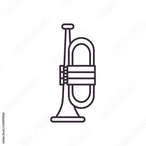trumpet instrument line style icon vector design
