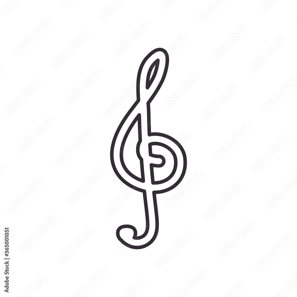 treble clef music note line style icon vector design treble clef music note line style icon vector design