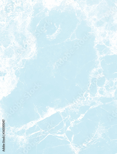 Delicate Abstract Marble Vector Layout. White Irregular Lines on a Light Blue Background. Soft Marble Stone Style Art. Pastel Color Design.