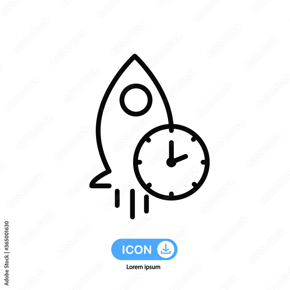 Startup icon vector isolated on white background.