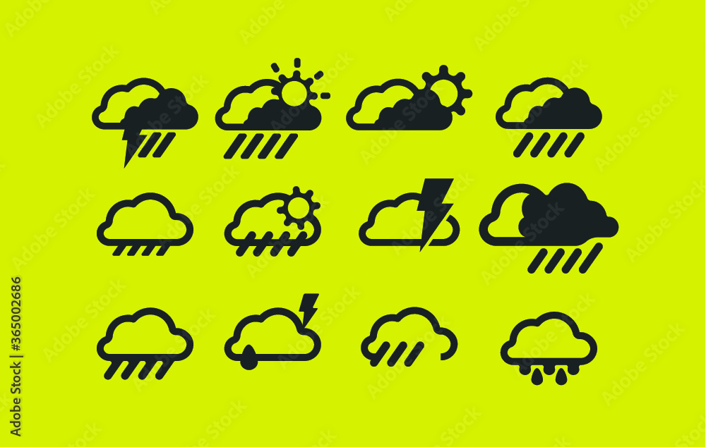 Outline Weather Icons - Vector Outline Weather Icons - Vector