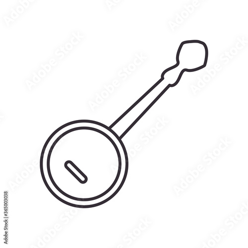 banjo instrument line style icon vector design