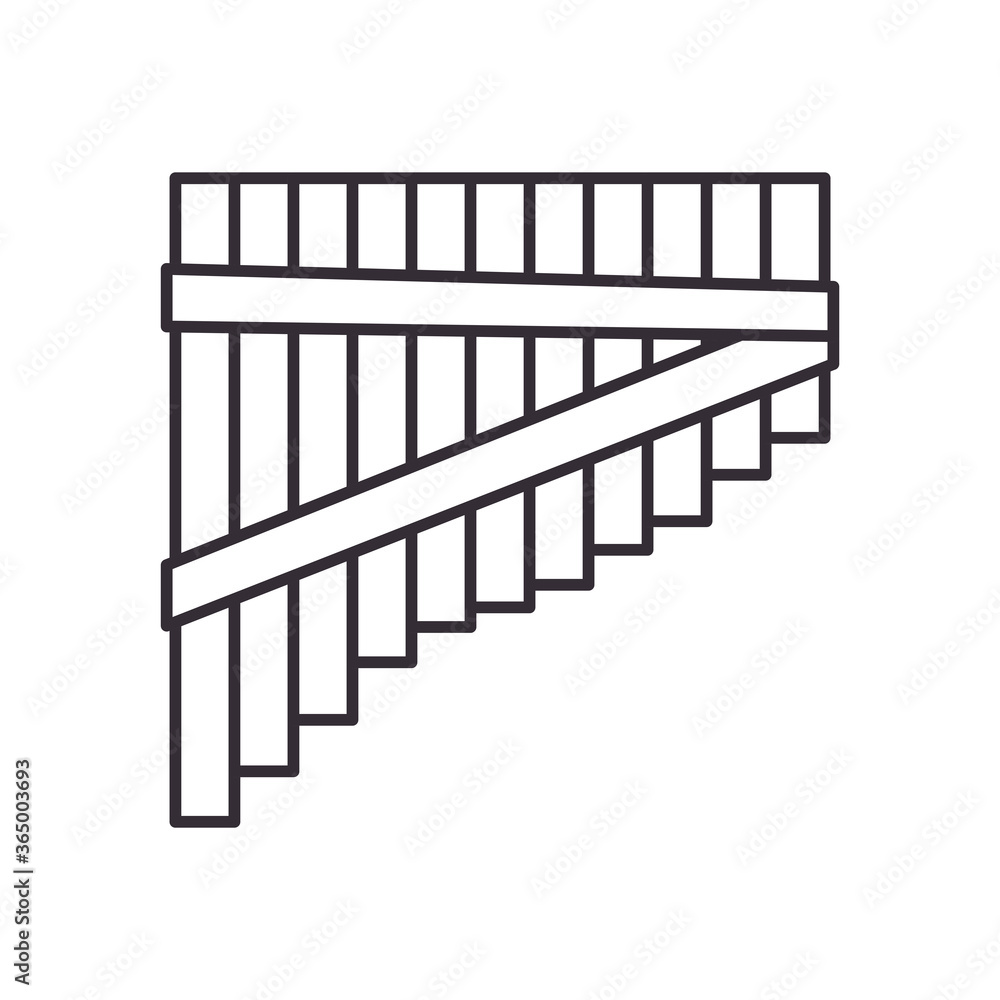 pan flute instrument line style icon vector design pan flute instrument line style icon vector design