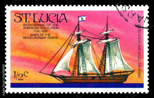 Postage stamp. War Vessel the Hanna.