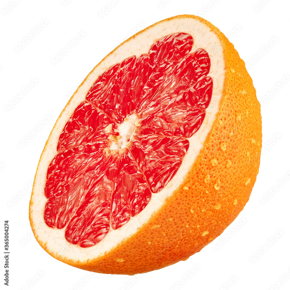 Half of grapefruit with drops isolated on white background Half of grapefruit with drops isolated on white background