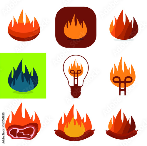 Flame, fire icon vector