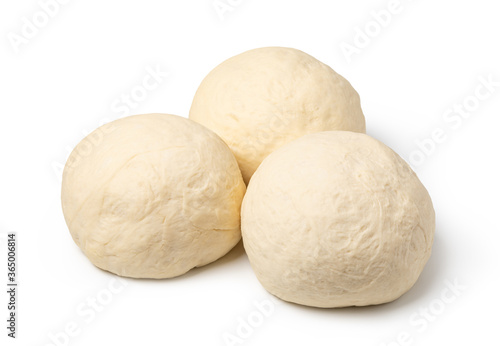 fresh raw dough ball on white background photo
