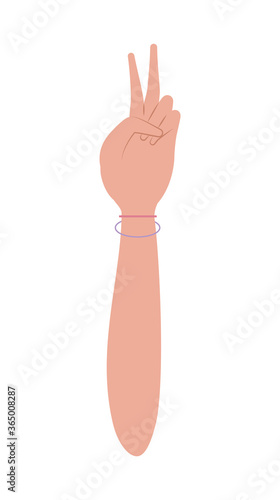 peace and love hand design of Hippie art and creative theme Vector illustration