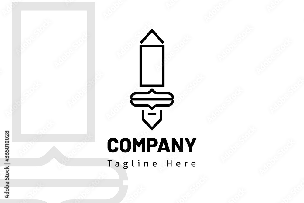 Obraz premium sword from coding web logo illustration template