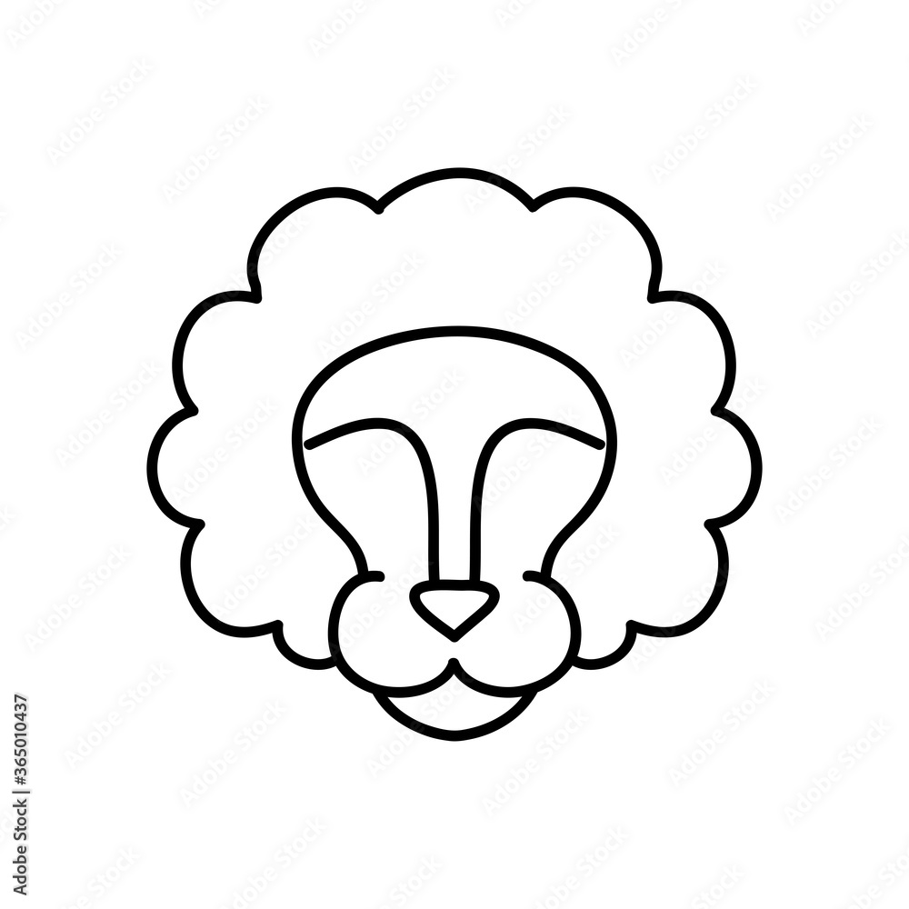 astrology concept, leo sign and lion symbol, line style astrology concept, leo sign and lion symbol, line style