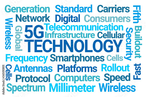 5G Technology Word Cloud on White Background © Robert Wilson