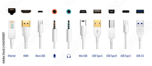 White USB Cables Set
