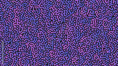 An abstract Reaction-diffusion or Turing pattern formation, coral reef, natural texture, in a cyber blue/purple gradient colour scheme. Vector illustration, for background/texture/wallpaper.	