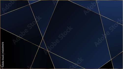 Blue Luxury Polygon Texture. Elegant Dark Platinum Chic Shapes Frame 