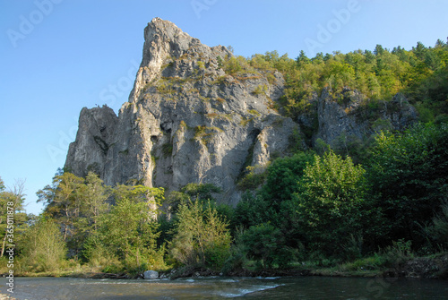 Dersu Uzala rock. Place where met for the first time V.K. Arsenyev and Dersu Uzala. Kavalerovo town, Primorsky Krai (Primorye), Far East, Russia.