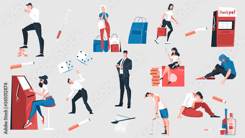 Addictions Flat Icon Set