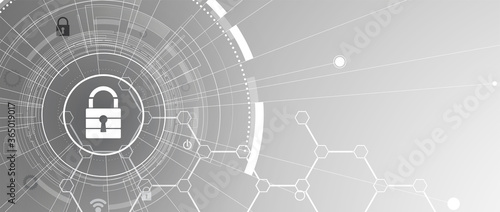 Cybersecurity and information or network protection. Future technology web services for business and internet project