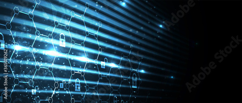 Cybersecurity and information or network protection. Future technology web services for business and internet project