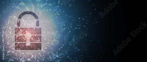 Cybersecurity and information or network protection. Future technology web services for business and internet project