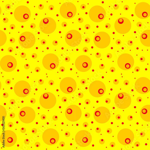 Seamless pattern in yellow circles. Simple background for textile, fabric, covers, surface, print, gift wrapping.