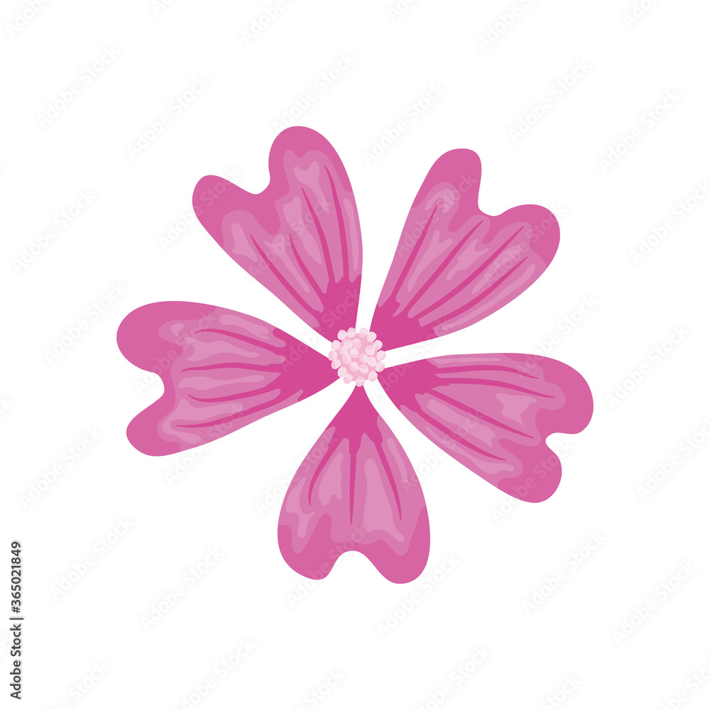 beautiful pink flower icon, detailed style