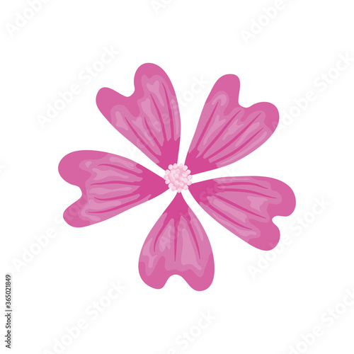 beautiful pink flower icon, detailed style