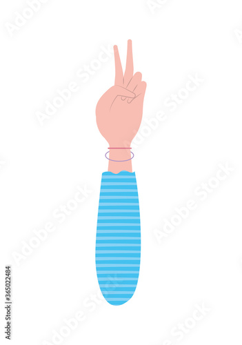 peace and love hand design of Hippie art and creative theme Vector illustration