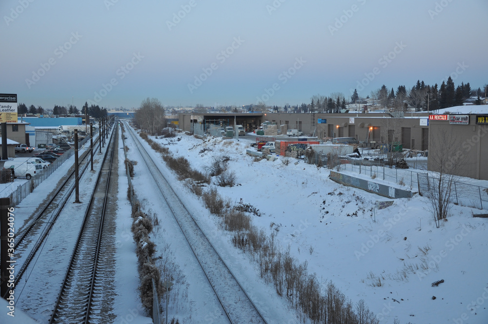 railway in winter