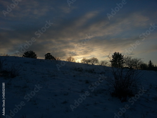 sunset in the mountains