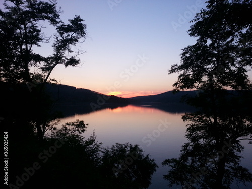 sunset over lake