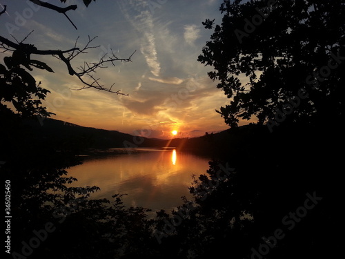 sunset over lake