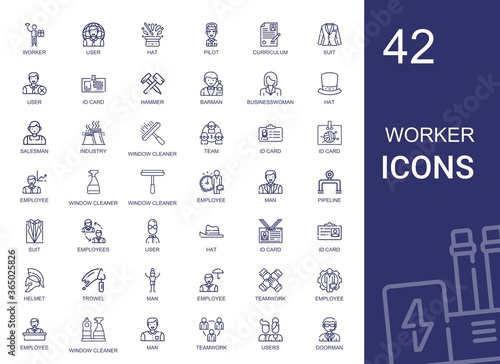 worker icons set