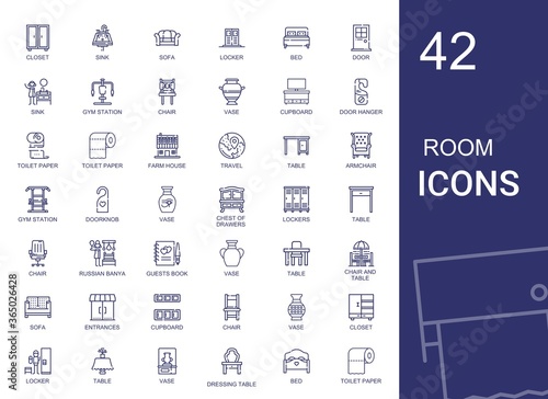 room icons set