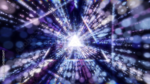 4K Abstract creative vj audio background. Hyper jump into another galaxy. fast lightspeed, neon glowing rays in motion. colorful explosion, big bang. Starry bright glowing lights flying extremely fast
