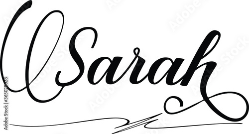 Sarah- Women Name Hand Written Typography word modern 
Calligraphy Text  photo