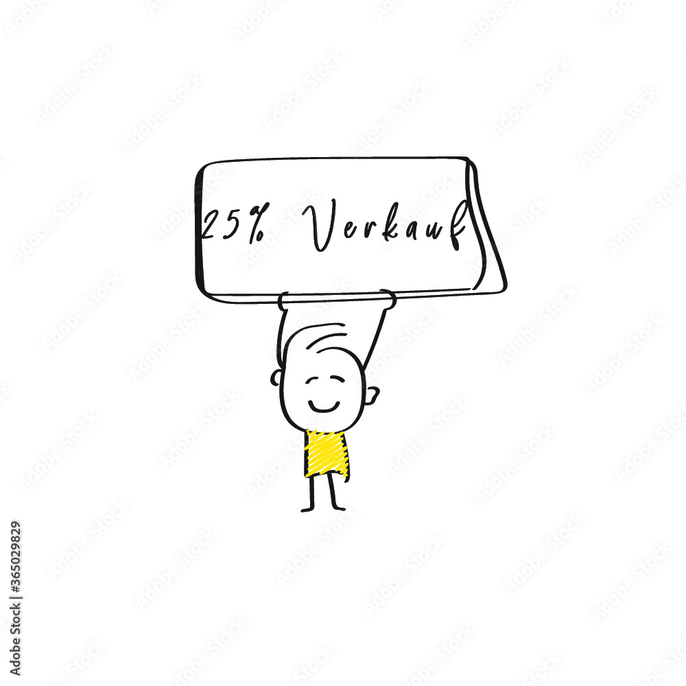 vector of man holding placard of 25% Verkauf vector of man holding placard of 25% Verkauf