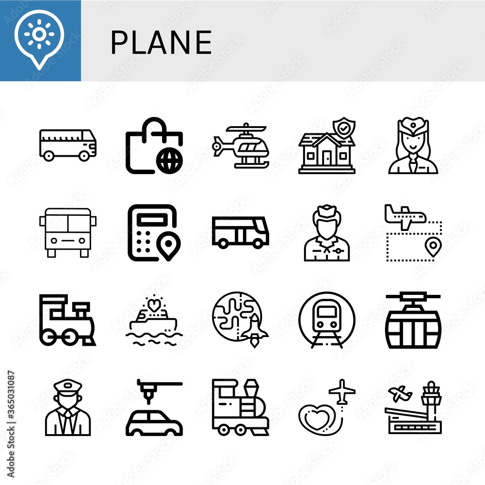 Set of plane icons Set of plane icons