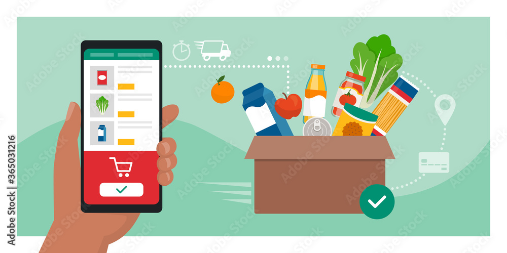 Fotografie Online grocery shopping