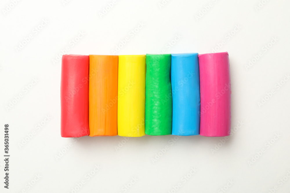 LGBT flag made of plasticine on white background LGBT flag made of plasticine on white background