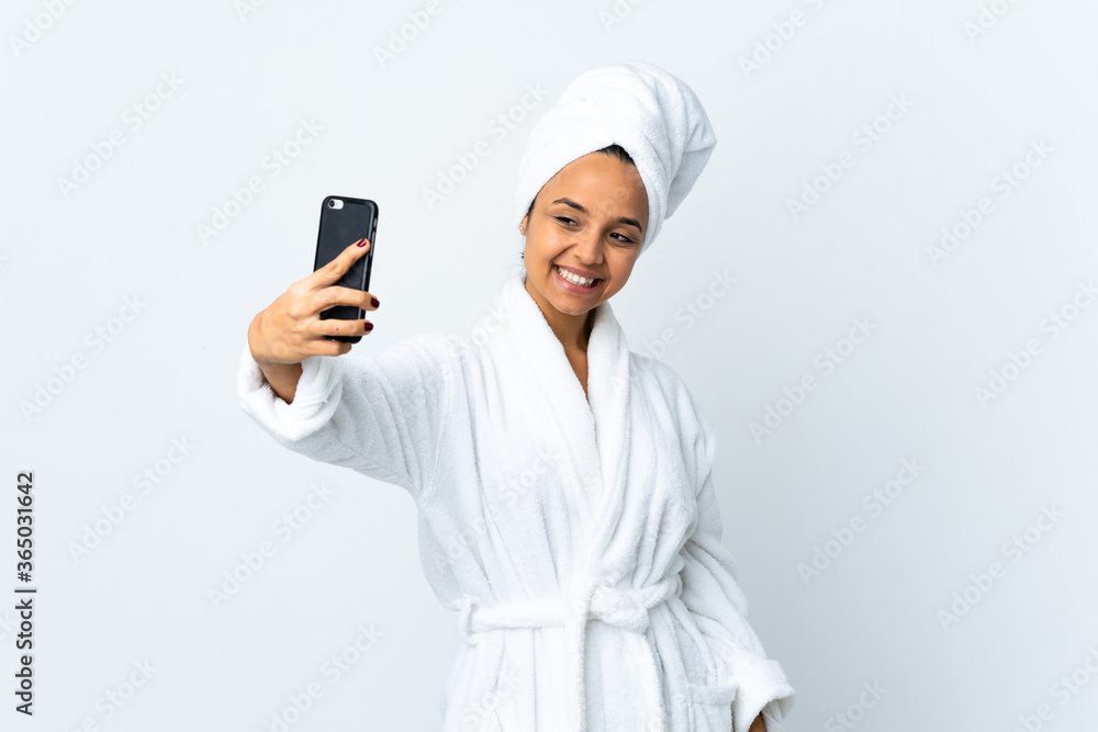 young woman over isolated white background young woman over isolated white background