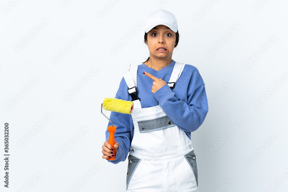 young woman over isolated white background young woman over isolated white background
