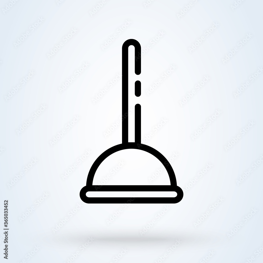 Rubber plunger for pipe cleaning icon line. linear style sign for mobile concept and web design. Plumbing plunger outline vector icon. Symbol, logo illustration. Rubber plunger for pipe cleaning icon line. linear style sign for mobile concept and web design. Plumbing plunger outline vector icon. Symbol, logo illustration.