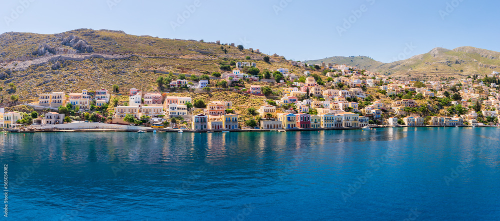Scenic landscape of Symi island in Greece. Europe