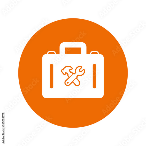 Hardware, toolbox icon / orange vector