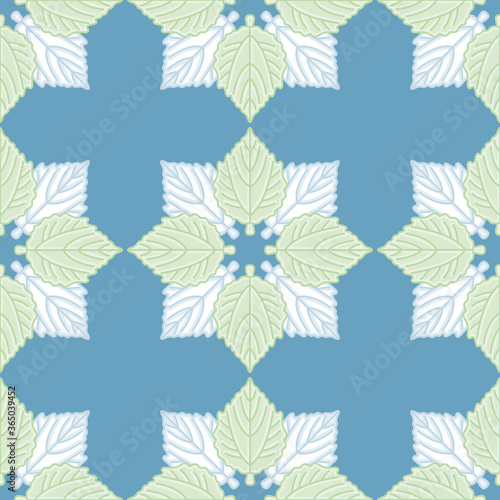 Silver Poplar flower vector background pattern. Tree foliage floral seamless illustration.