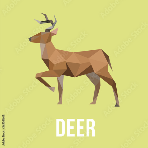 DEER ANIMAL ILLUSTRATION WITH POLYGONAL GEOMETRIC STYLE