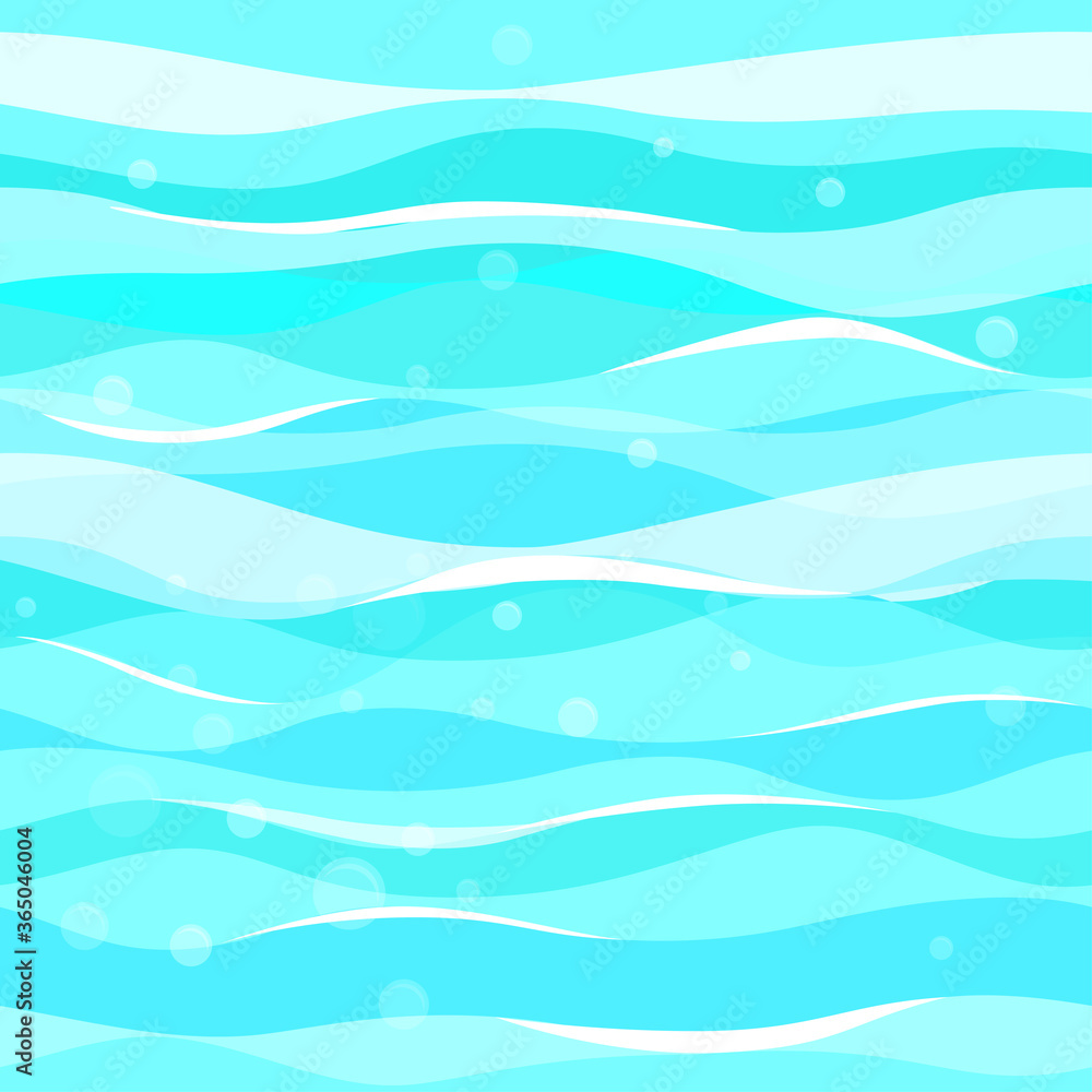 Obraz premium Abstract blue waves pattern. Seamless vector pattern