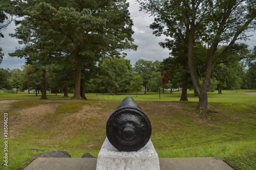 Revolutionary War Cannon at Red Bank Battlefield in New Jersey 