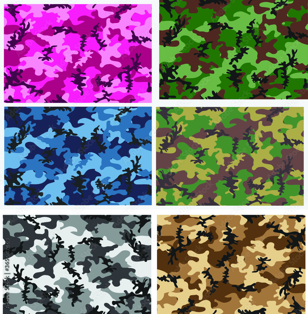 Set of military camouflage pattern. Set of military camouflage pattern.